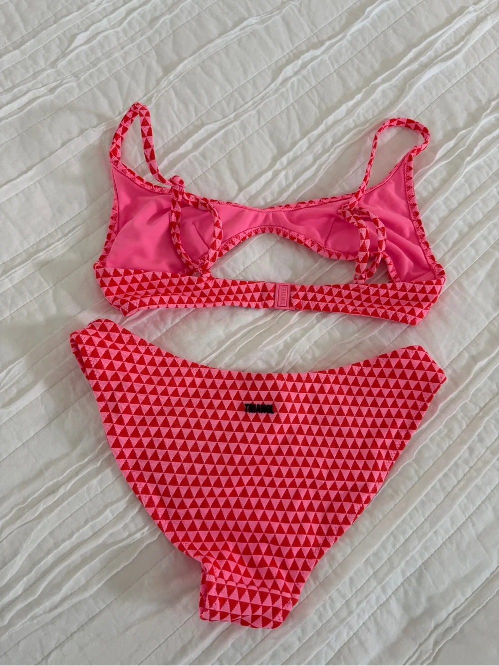 triangl swimwear Pink and Red Triangle Print Bikini